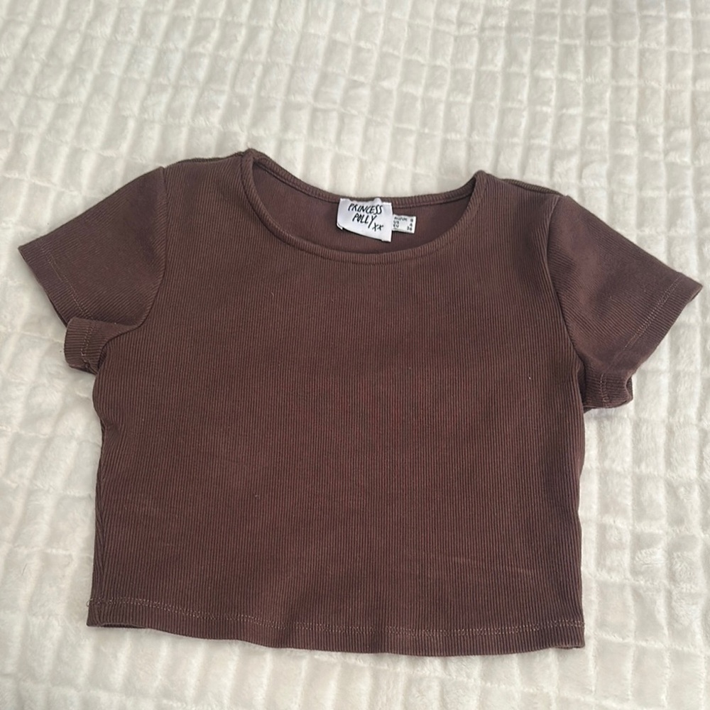 Brown Kids Crop Top